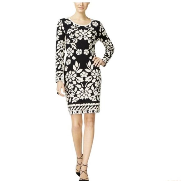 INC International Concepts Dresses & Skirts - INC Floral Jacquard Sweater Dress